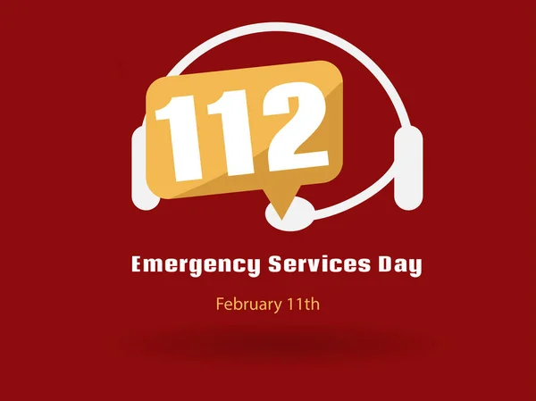 112 Emergency Services Day Calling 112 — Image vectorielle