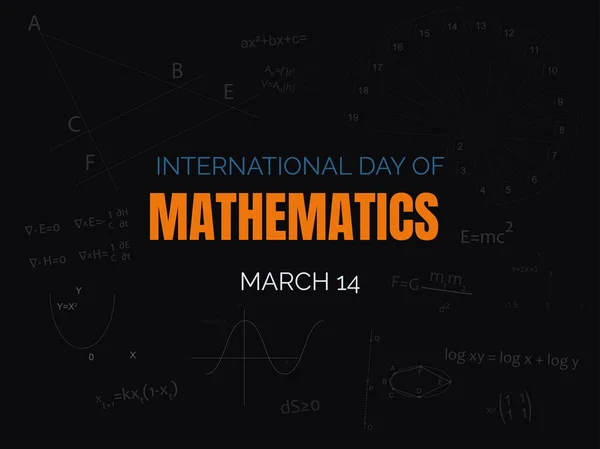 Journée Internationale Des Mathématiques Mars Modèle Avec Formules Mathématiques Graphiques — Image vectorielle