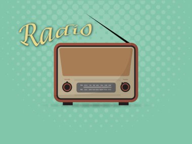 Antika radyo. Eski bir radyo alıcısının tasviri .