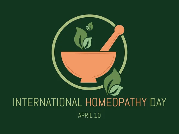 World Homeopathy Day Firas Årligen Den April Vektor Illustration — Stock vektor