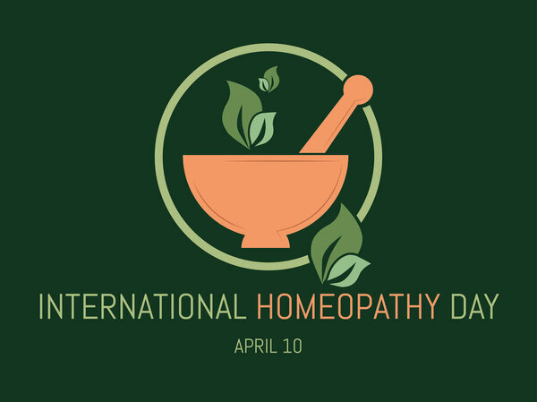 World Homeopathy Day is celebrated annually on April 10th.... Vector illustration.
