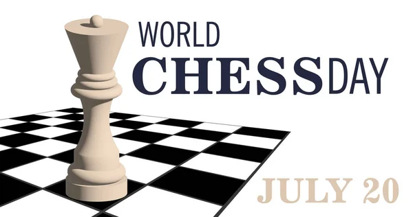 World Chess Day Poster Vector Illustration Concept Juillet — Image vectorielle