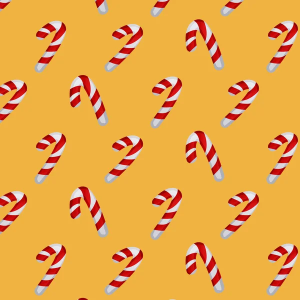 黄色の背景にお菓子の写真とクリスマス ベクターイラスト — ストックベクタ