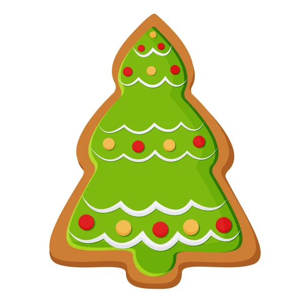 Пряничное Рождественское Печенье Форме Рождественской Елки Вектор — стоковый вектор