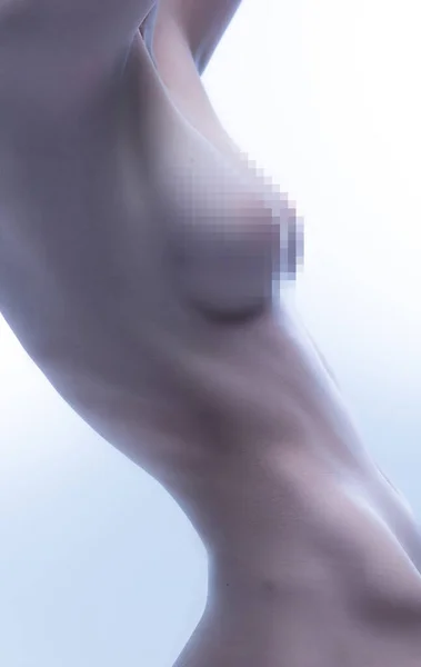 Textura corporal feminina. Corpo de mulheres magro isolado sobre fundo branco.. Ternura, sensualidade — Fotografia de Stock