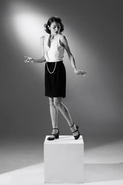 Mannequin Portrait Beautiful Woman Character Famous Fashion Designer Posing Stylish — Foto de Stock