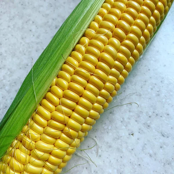 Milho Espiga Milho Amarelo Grãos Milho Cozido Vegetais Amarelos Produtos — Fotografia de Stock