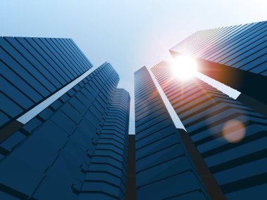 Finans bölgesinde modern ofis binaları