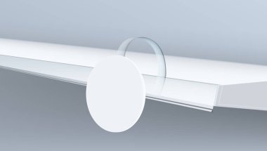 Satış Noktası Etiketi. Beyaz Yuvarlak Sallayıcı Etiketi