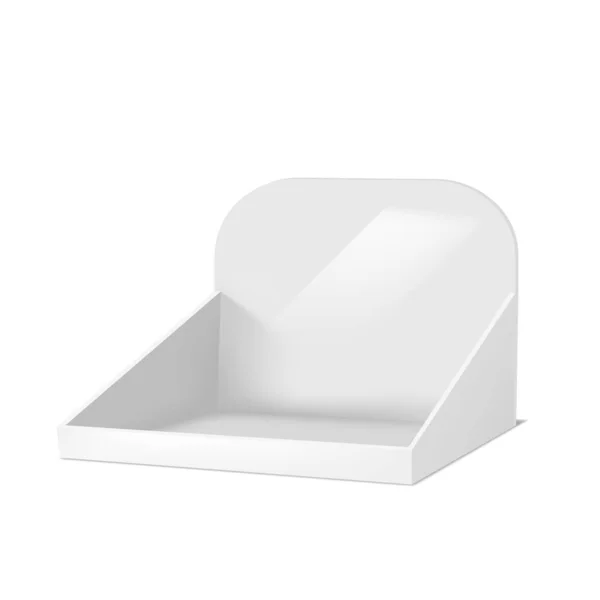 Caja de soporte de cartón blanco para promoción de productos — Vector de stock