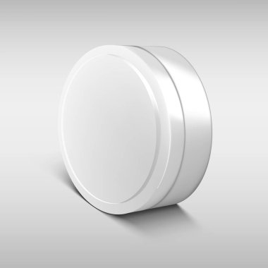 Yiyecek veya Kozmetik için 3D Beyaz Yuvarlak Teneke Kutu