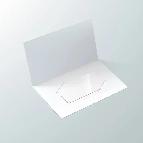 3D White Plastic RFID Card In Paper Booklet Holder — стоковый вектор
