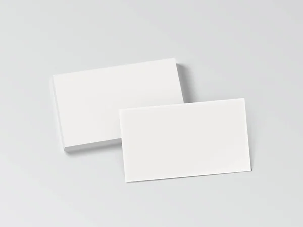 3D Blank Business Card With Shadow On Gray — Stock Vector
