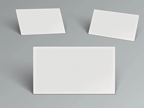 3D Бланк визитной карточки с тенью на сером — стоковый вектор