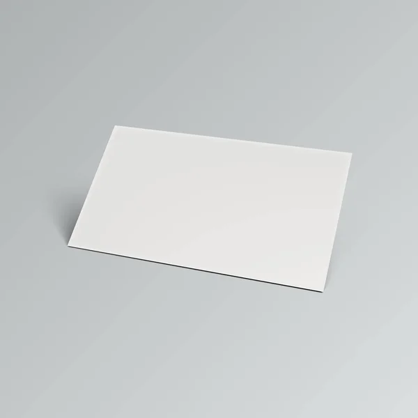 3D Blank Business Card With Shadow On Gray — Stock Vector