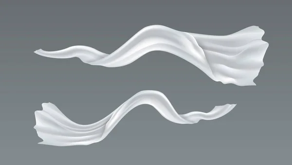 3D volare nel vento bianco tessuto sciarpa di seta Vettoriali Stock Royalty Free