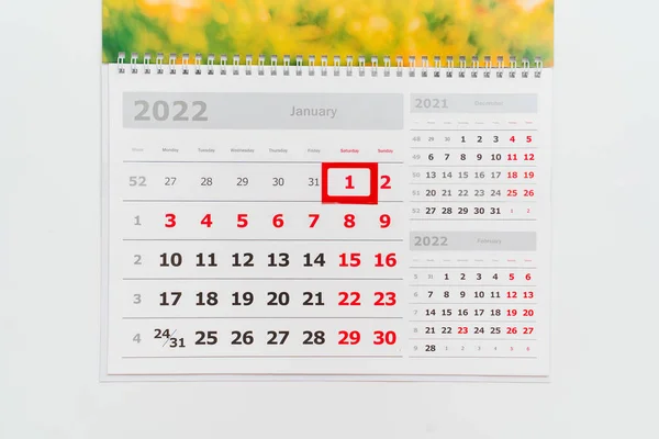 Calendario para 2022. regalo tradicional para el Año Nuevo. — Foto de Stock