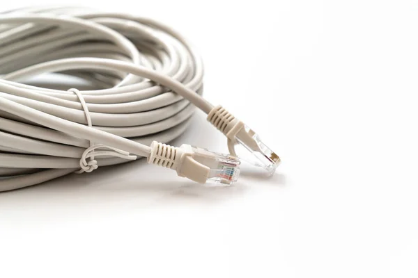 Patch cable, patch cord, connecting cord. an integral part of the cable system — Stockfoto