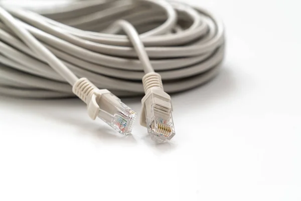 Patch cable, patch cord, connecting cord. an integral part of the cable system — Stockfoto