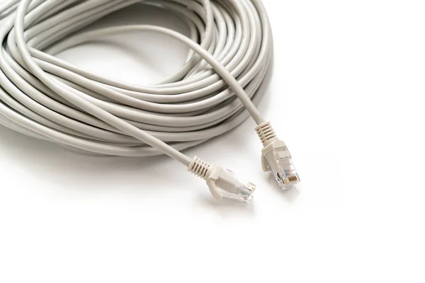 Patch cable, patch cord, connecting cord. an integral part of the cable system — Stockfoto