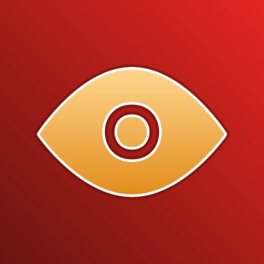 Göz işareti çizimi. Arkaplanda hatları olan altın gradyan simgesi. Görüntü.