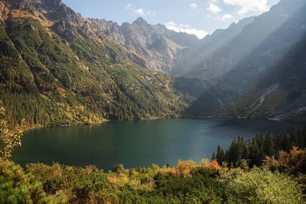 Morskie Oko Lago Eye Sea Montagne Tatra Polonia Famosa Località — Foto Stock