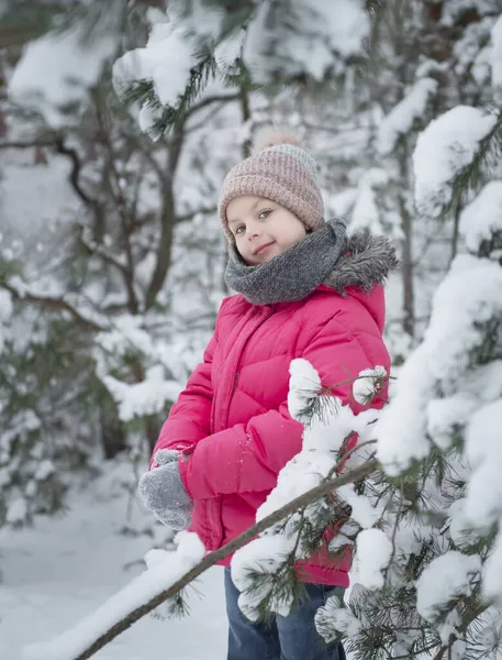 Child Winter Little Girl Playing Winter Beautiful Winter Child Portrait Stock Photo