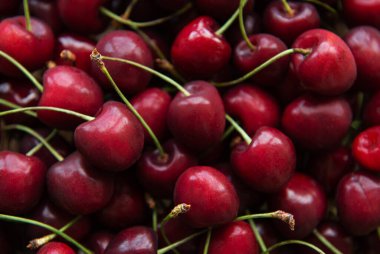 Fresh red cherries fruit as a natural food background