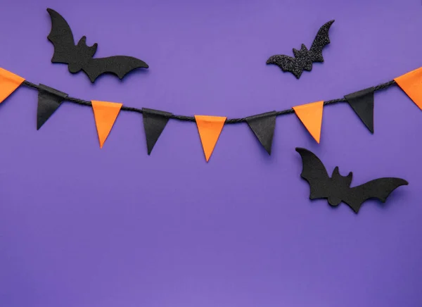 Halloween Holiday Background Decorations View Flat Lay — Foto de Stock