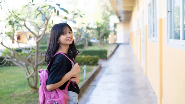 Escola Menina Escola Menina Asiática — Fotografia de Stock