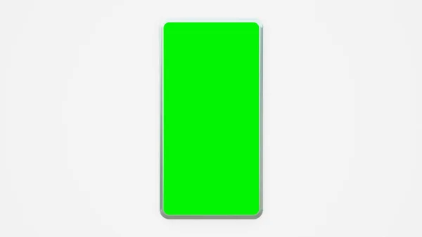 Tela Verde Para Espaço Cópia Smartphone Com Tela Verde Isolado — Fotografia de Stock