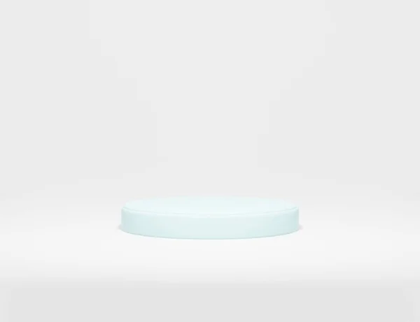 Abstract Minimalistisch Blauw Podium Voor Productpresentatie Met Witte Achtergrond Render — Stockfoto