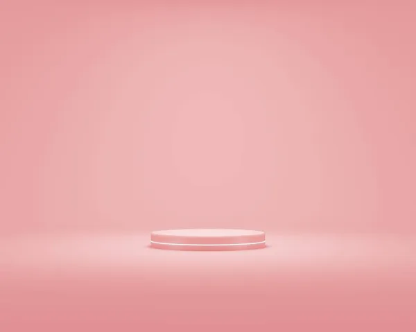 Weiße Neonlicht Podium Rosa Farbe Mit Rosa Hintergrund Szene Für — Stockfoto