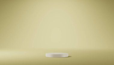Gri arka planda 3D ürün podyumu. Sahne, podyum. Sancak için 3D sonbahar tasarım şablonu, pankart, poster ve benzeri şeyler için reklam modeli