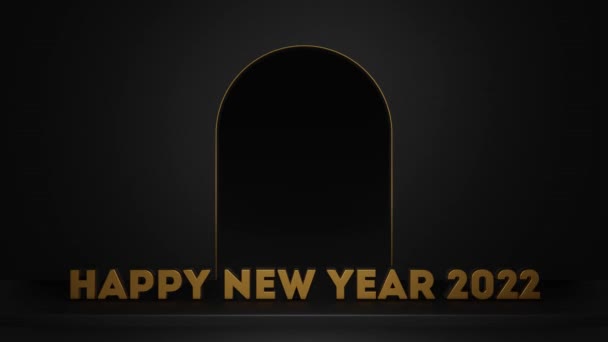 Szczęśliwego Nowego Roku 2022 Tekst Animacja Lśniące Złote Gradienty 2022 — Wideo stockowe