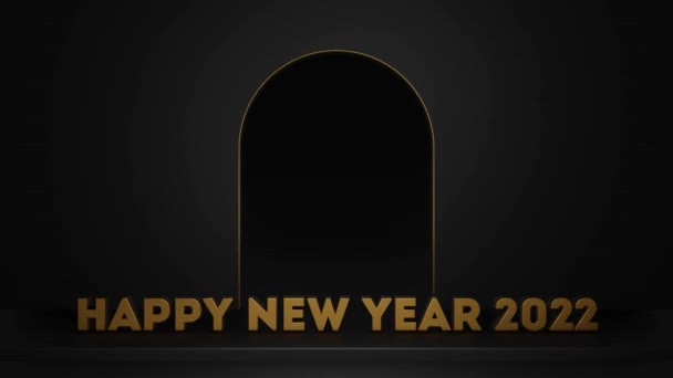 Καλή Χρονιά 2022 Κείμενο Animation Λαμπερή Χρυσή Κλίση Αριθμούς 2022 — Αρχείο Βίντεο