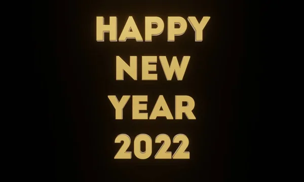 Feliz Año Nuevo 2022 Texto Animación Oro Con Fondo Negro — Foto de Stock