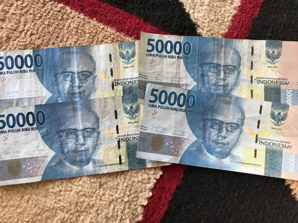 Indonesische Rupiah Für Hintergrund Indonesische Rupiah Banknotenserie Wert Von Einhunderttausend — Stockfoto