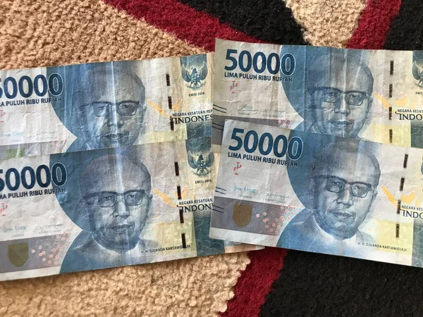 Roupie Indonésienne Pour Arrière Plan Série Billets Roupie Indonésienne Une — Photo
