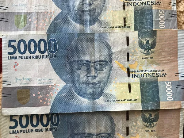 Indonesian Rupiah Background Indonesian Rupiah Banknotes Series Value Fifty Thousand — Stock Photo, Image