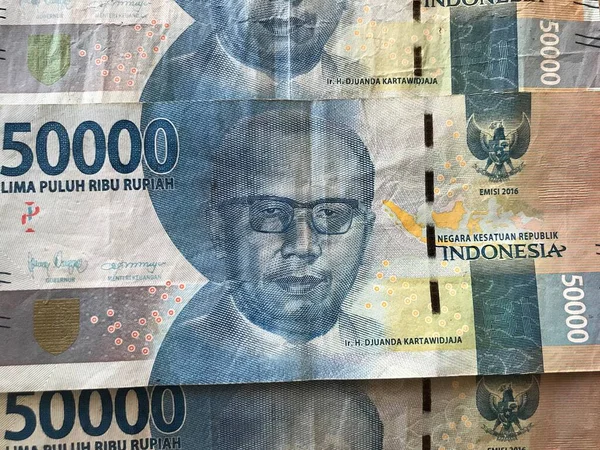 Roupie Indonésienne Pour Arrière Plan Série Indonésienne Billets 000 Roupies — Photo
