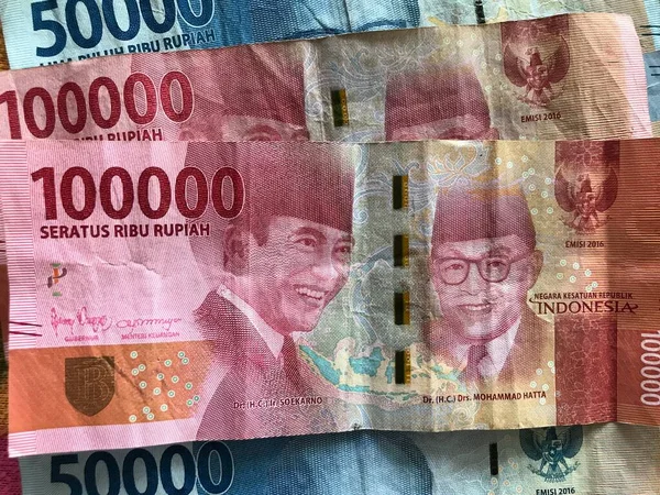 Indonesian Rupiah Background Indonesian Rupiah Banknotes Series Value One Hundred — Stock Photo, Image