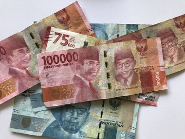 Geçmişi için Endonezya Rupiah parası. İş, reklam, promosyon, indirim vs. için Endonezya rupia banknotları serisi