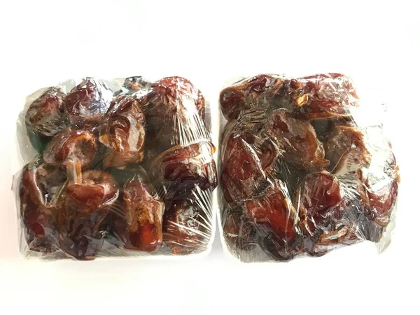 Fresh Dates Fruit Pile Delicious Dried Dates Isolated White Background — Stock Photo, Image