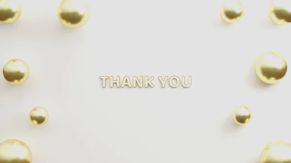 Weiß Goldener Text Bedankt Sich Mit Schatteneffekt Auf Weißem Hintergrund — Stockfoto