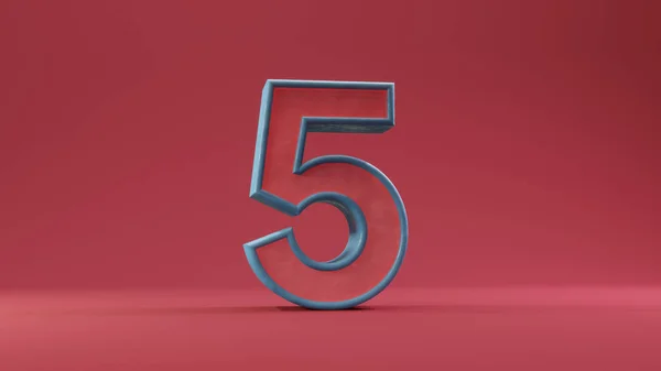 Number Text Red Background Red Illustration Rendering Countdown Text Number — Stock Photo, Image