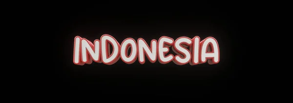 Texte Indonesia Rouge Blanc Couleur Isolé Illustration Rendu Indonesia Indépendance — Photo