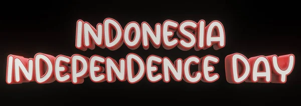 Text Indonesia Red White Color Isolated Illustration Rendering Indonesia Independence — Stock fotografie