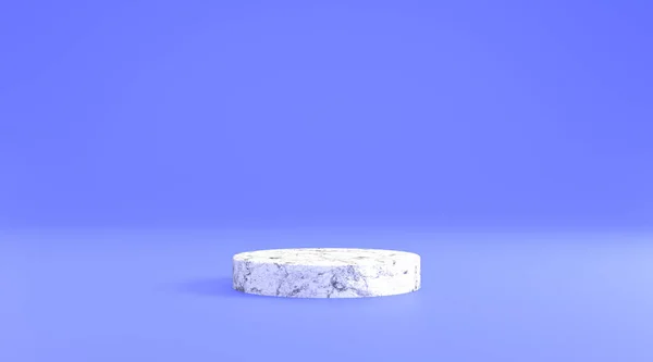 Marmeren Podium Met Prachtige Blauwe Achtergrond Illustratie Rendering — Stockfoto