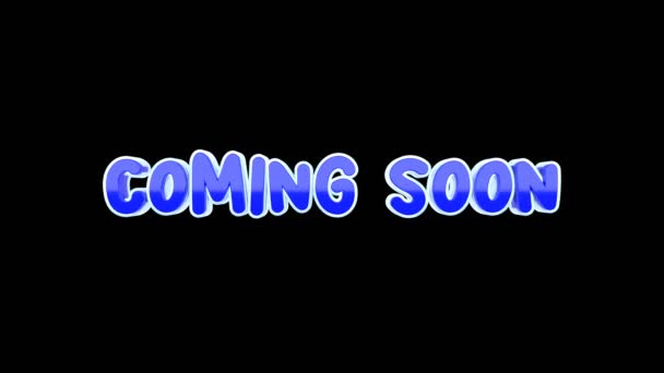 Coming Soon Text Illustration Rendation Animation Blue Color Font Bold — Stock video